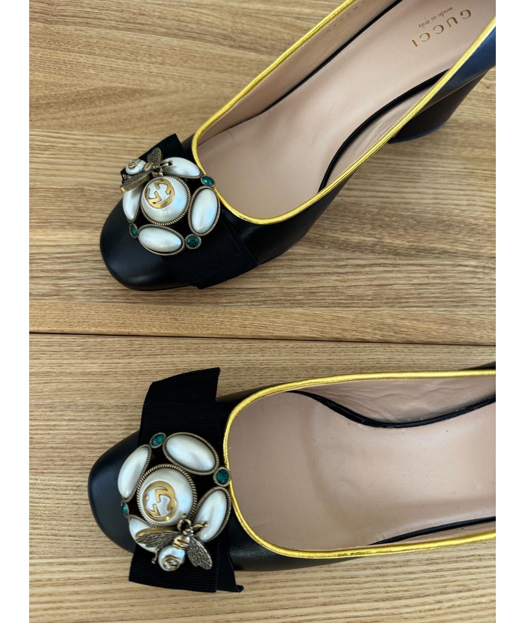 GUCCI Черные кожаные туфли, фото 5