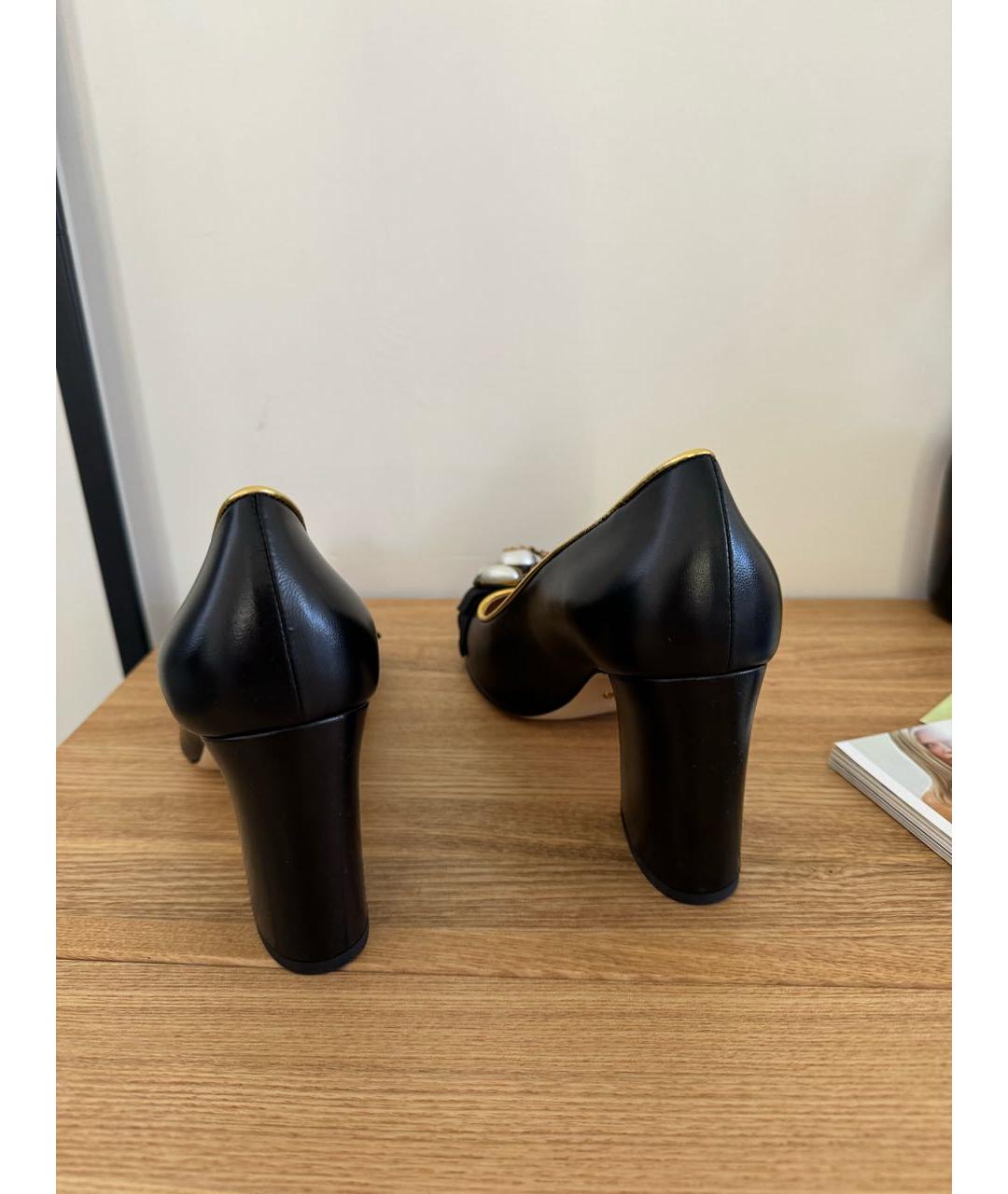 GUCCI Черные кожаные туфли, фото 2