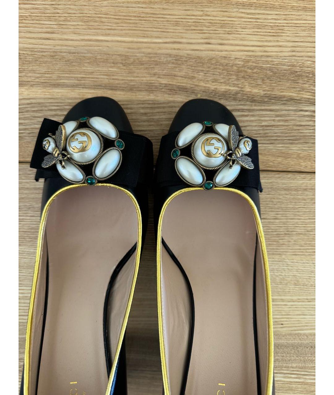 GUCCI Черные кожаные туфли, фото 4