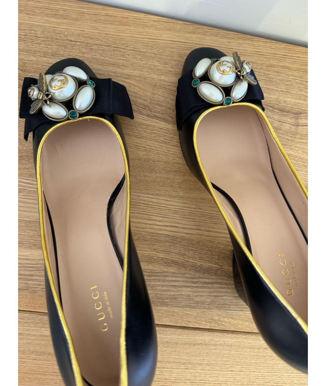 GUCCI Черные кожаные туфли, фото 3