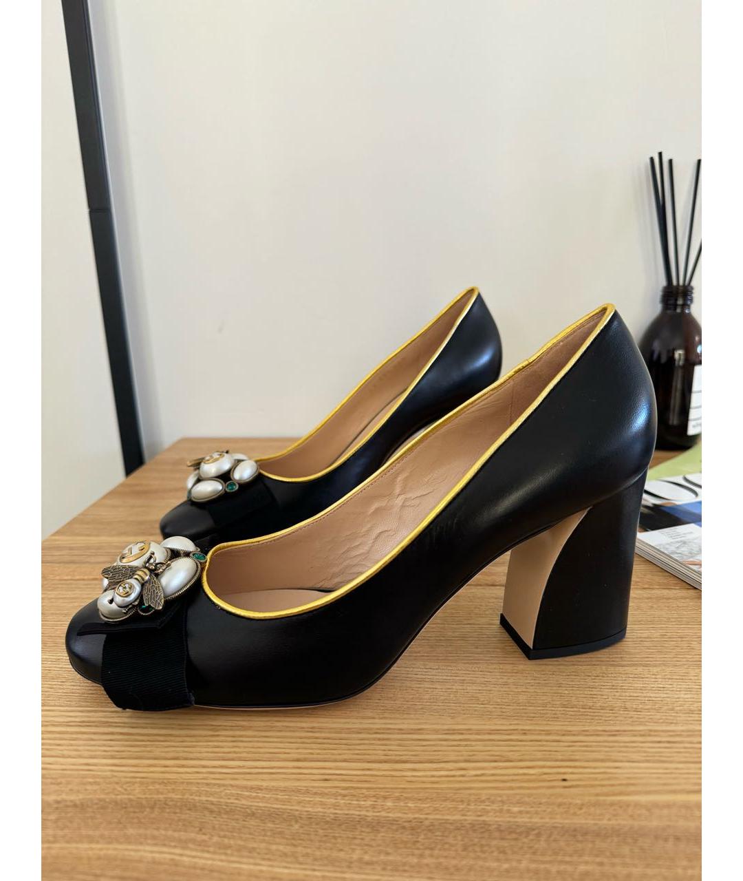 GUCCI Черные кожаные туфли, фото 6