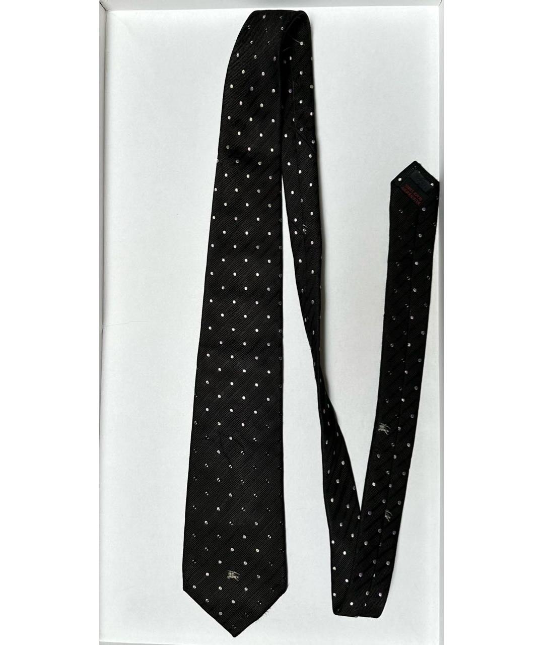 BURBERRY Черный шелковый галстук, фото 2