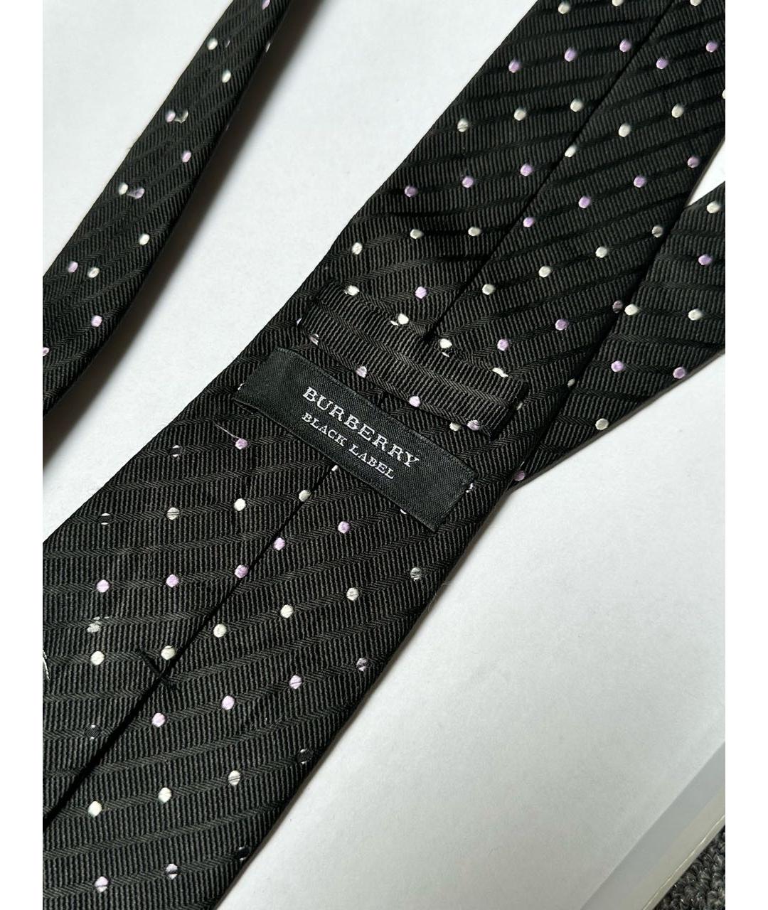 BURBERRY Черный шелковый галстук, фото 3