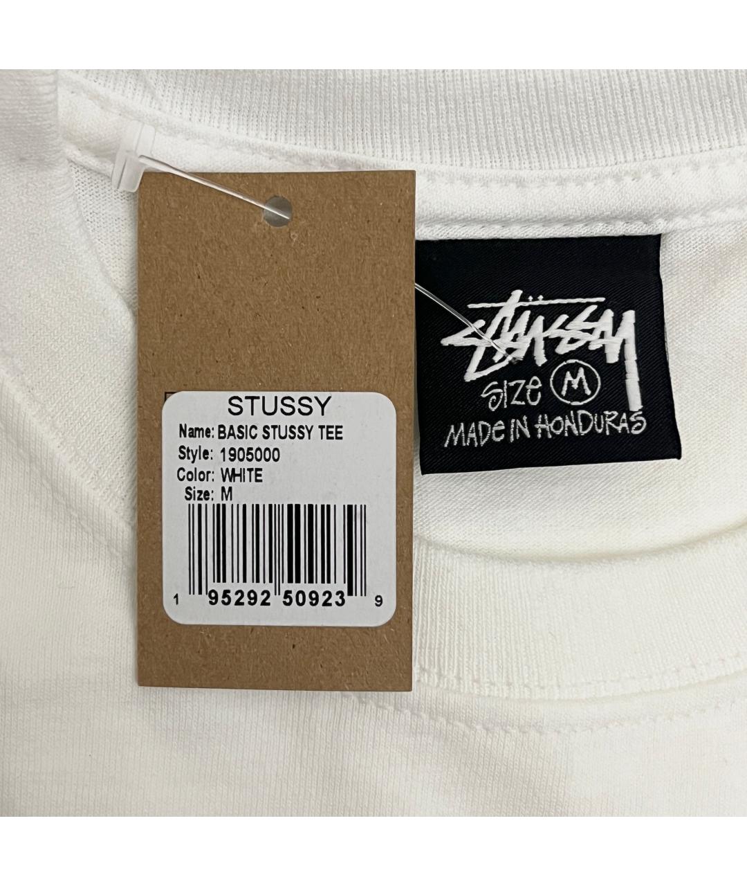 STUSSY Белая хлопковая футболка, фото 3