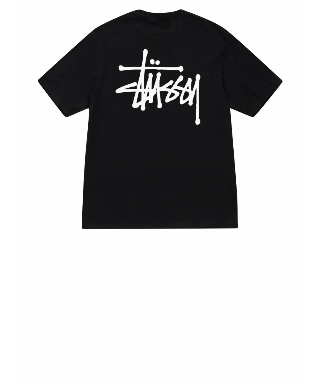 STUSSY Черная хлопковая футболка, фото 1