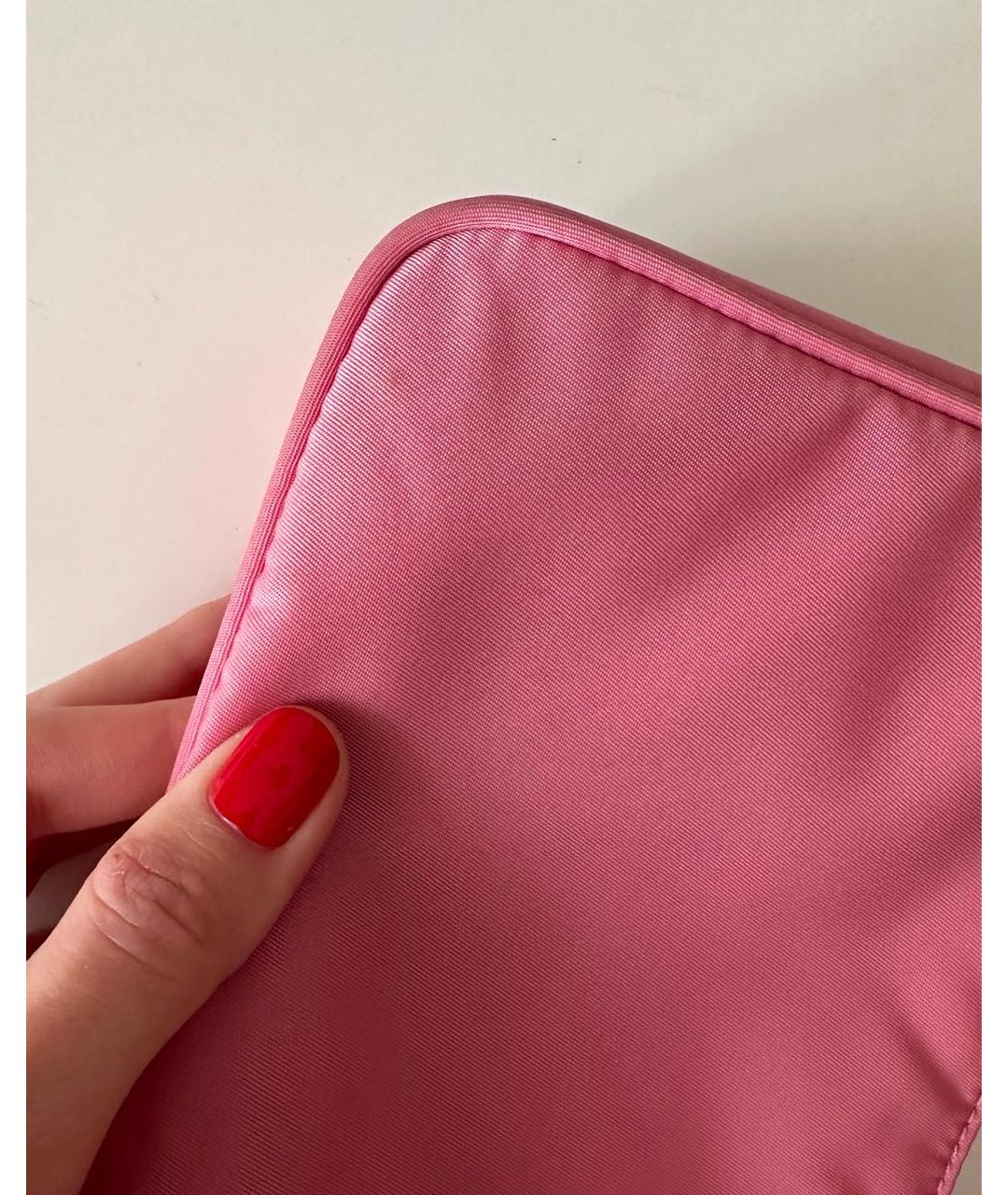 PRADA Розовая синтетическая сумка с короткими ручками, фото 6