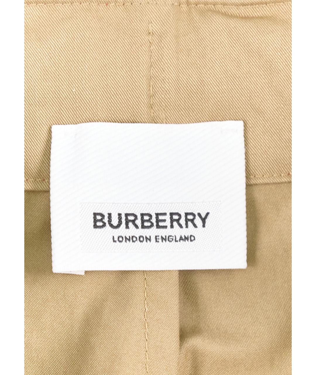 BURBERRY Бежевые хлопковые брюки и шорты, фото 3