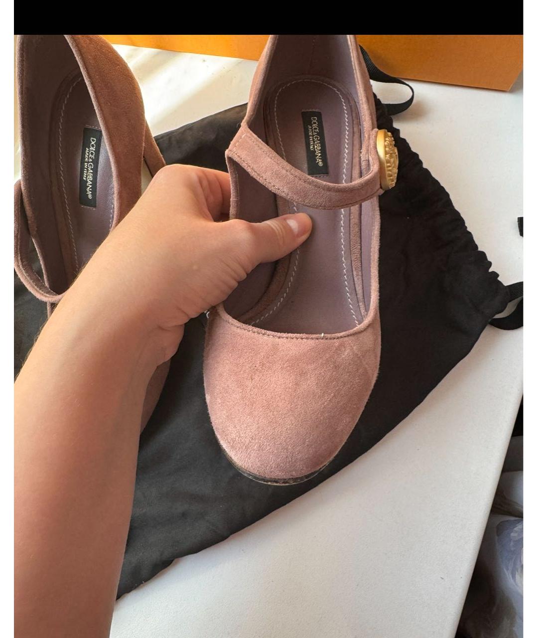 DOLCE&GABBANA Розовые замшевые туфли, фото 5