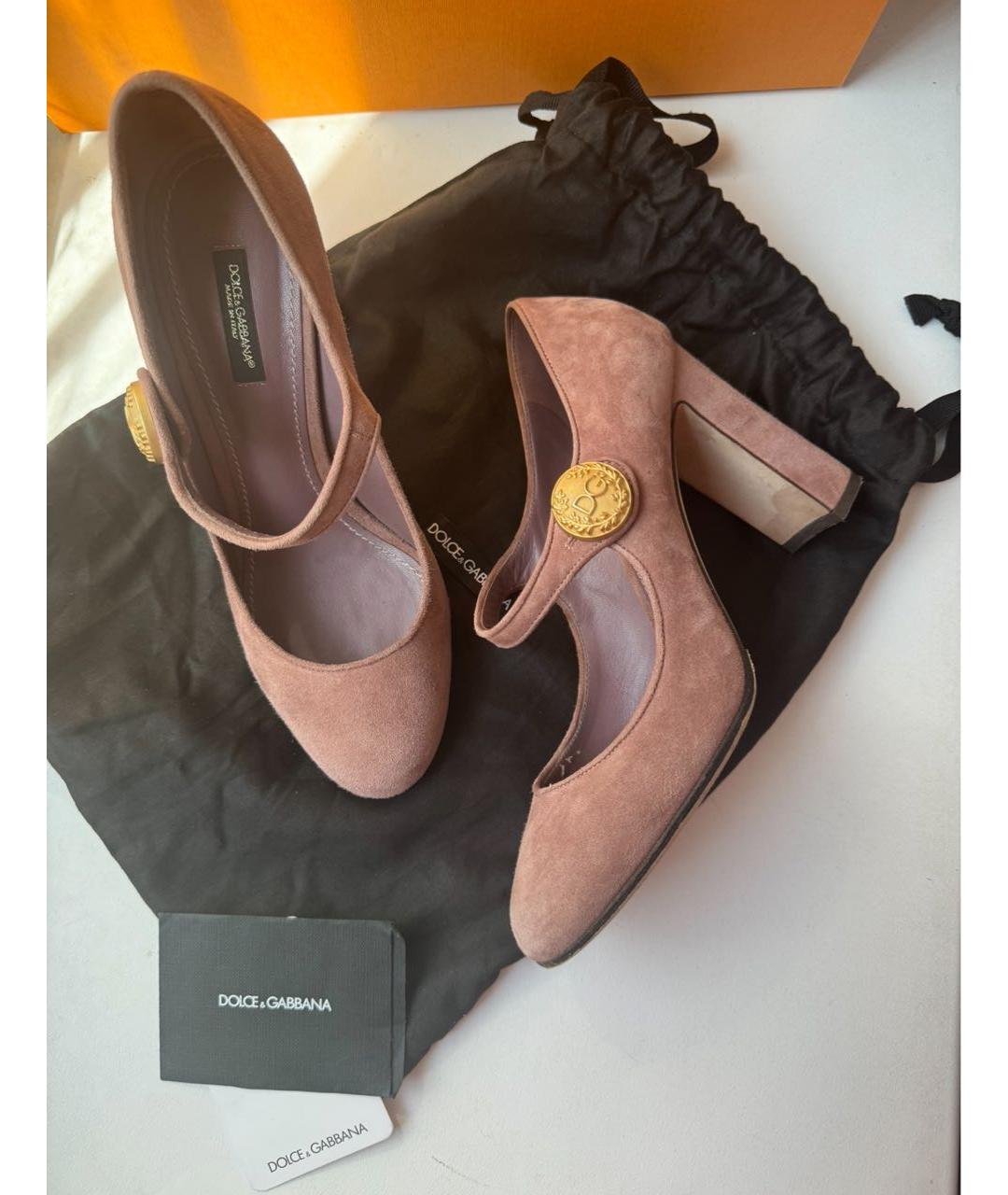 DOLCE&GABBANA Розовые замшевые туфли, фото 9
