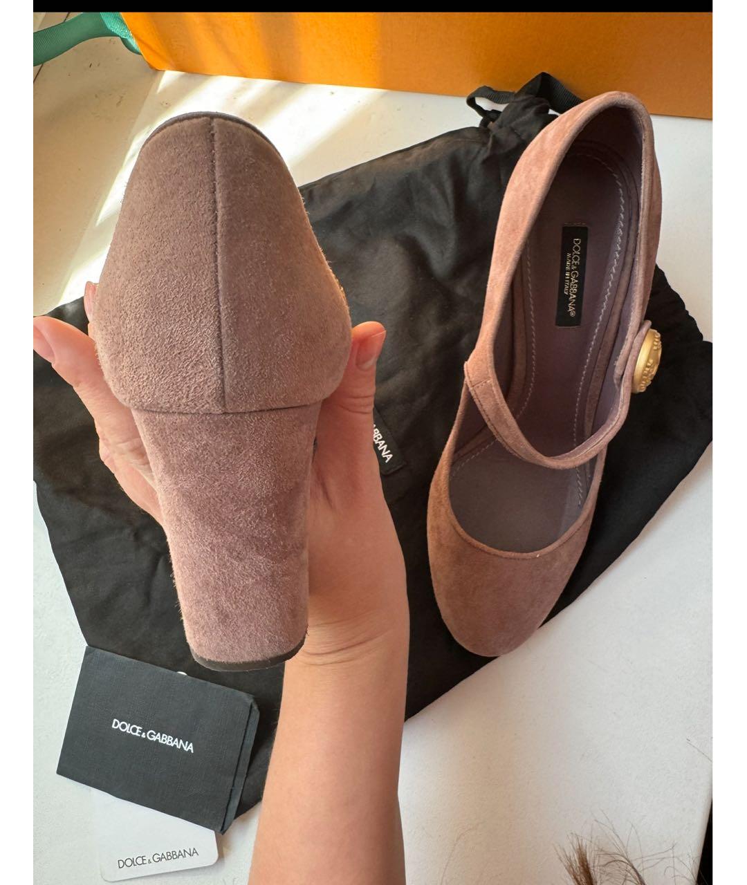 DOLCE&GABBANA Розовые замшевые туфли, фото 8