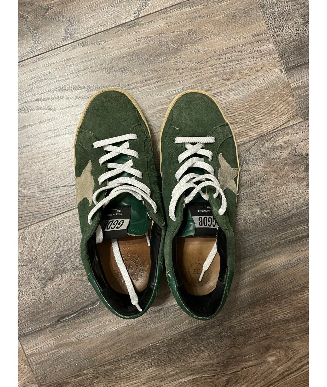 GOLDEN GOOSE DELUXE BRAND Зеленые замшевые кроссовки, фото 3