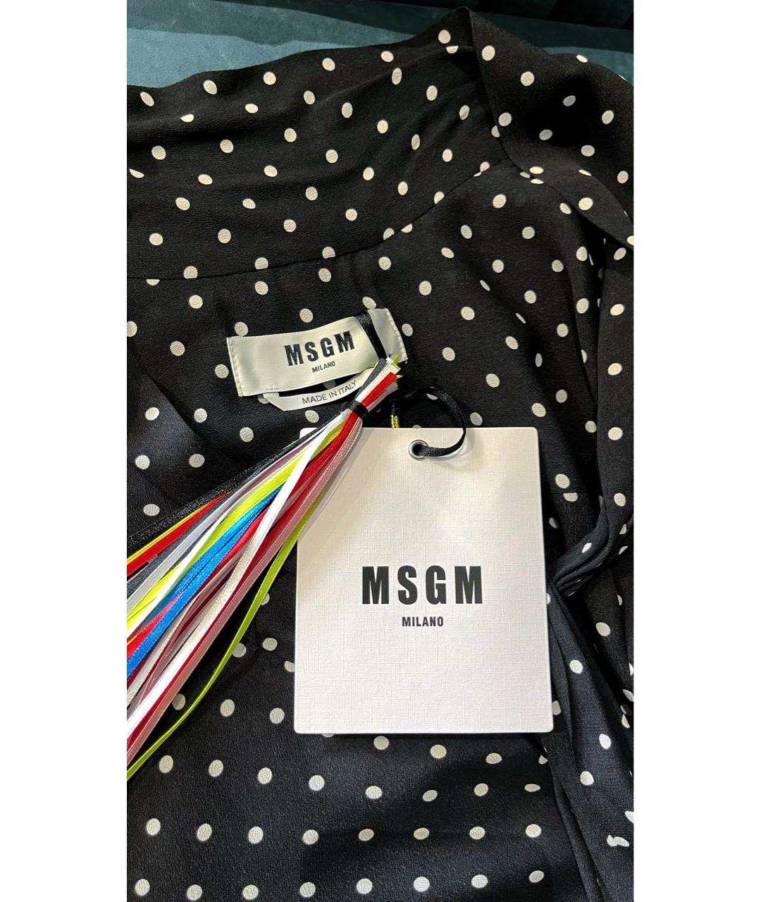 MSGM Черное вискозное повседневное платье, фото 3