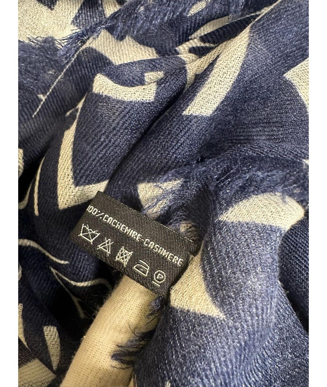 CHANEL Темно-синий кашемировый шарф, фото 4