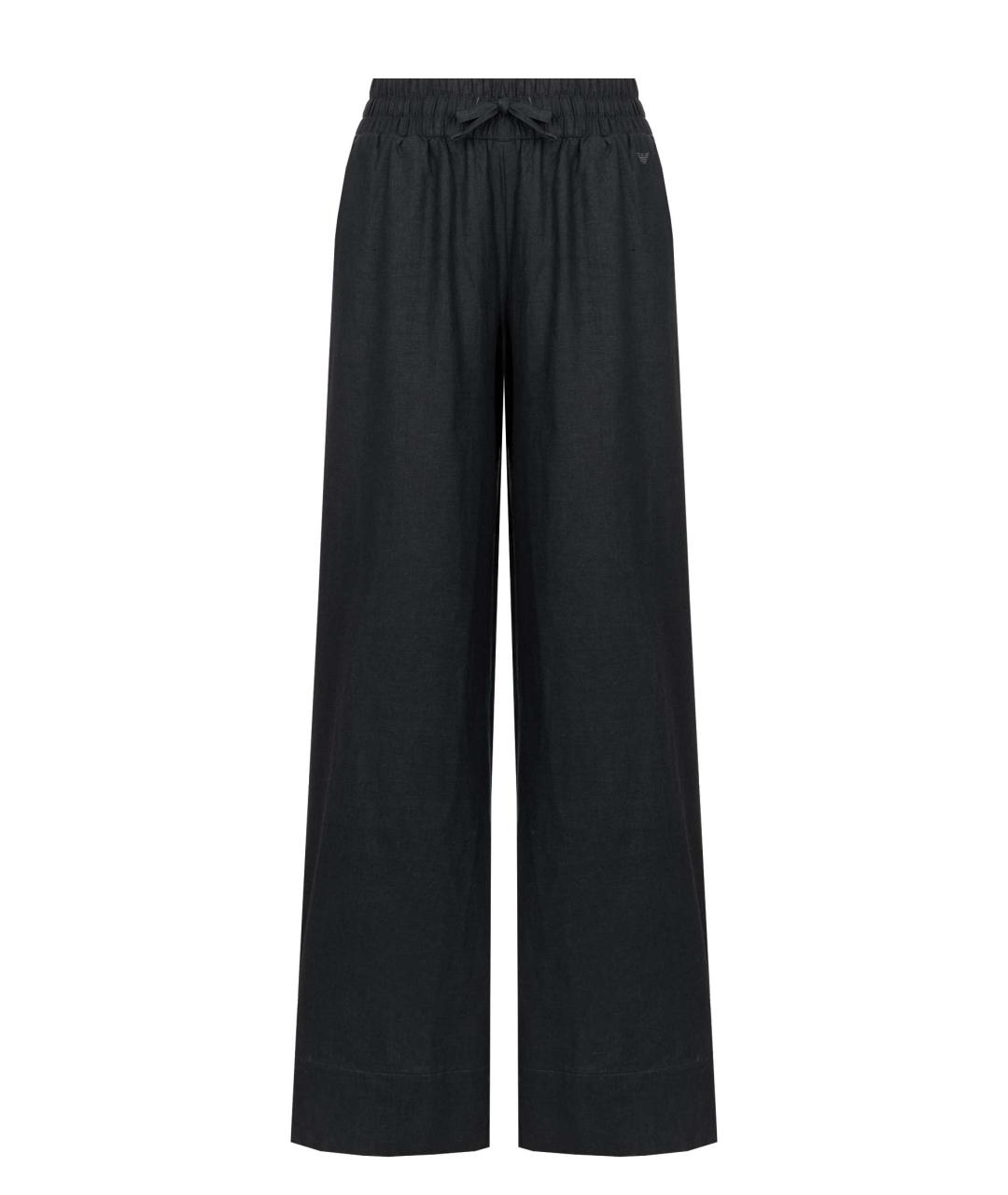 EMPORIO ARMANI Черные вискозные прямые брюки, фото 1