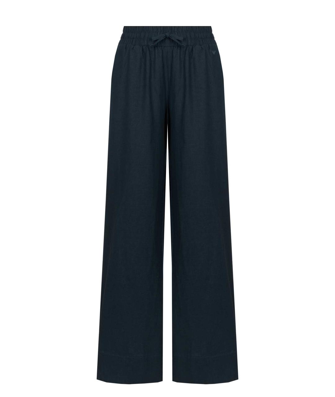 EMPORIO ARMANI Синие вискозные прямые брюки, фото 1
