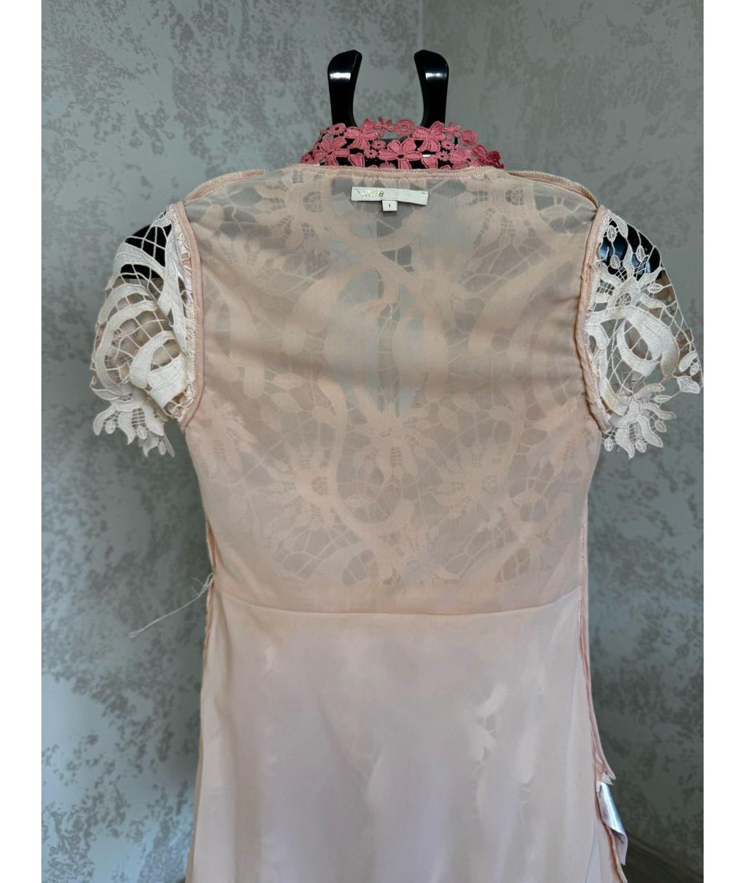MAJE Розовое кружевное повседневное платье, фото 3