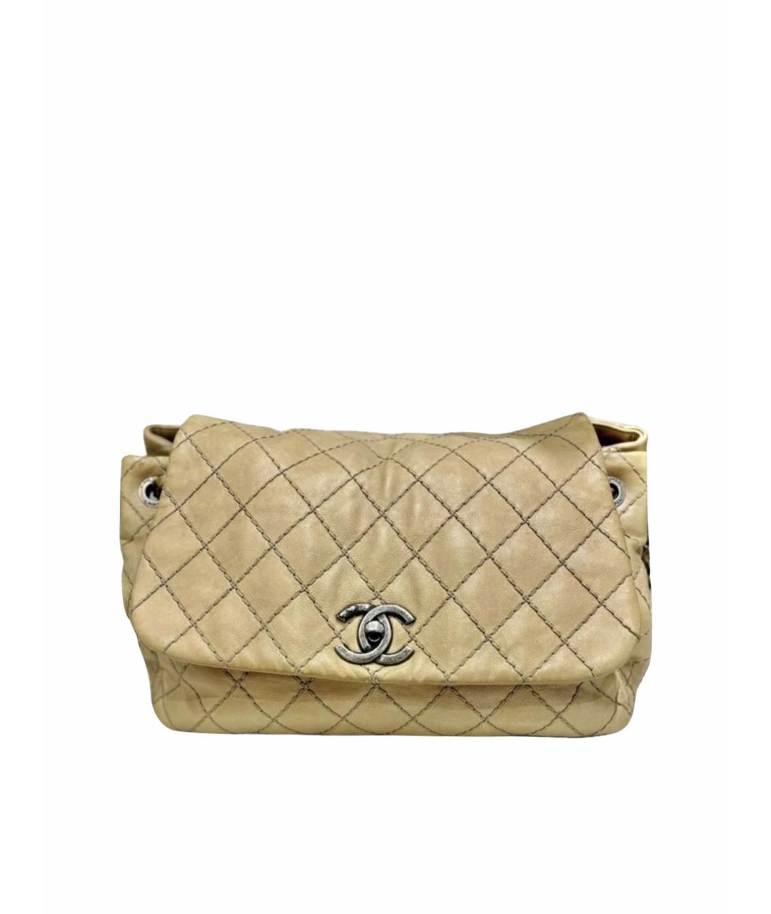 CHANEL Бежевая кожаная сумка тоут, фото 1