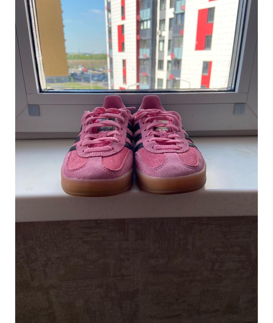 ADIDAS Розовые замшевые кеды, фото 3