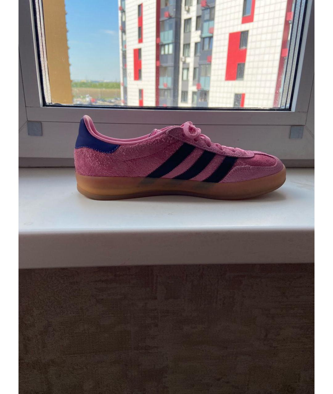 ADIDAS Розовые замшевые кеды, фото 2