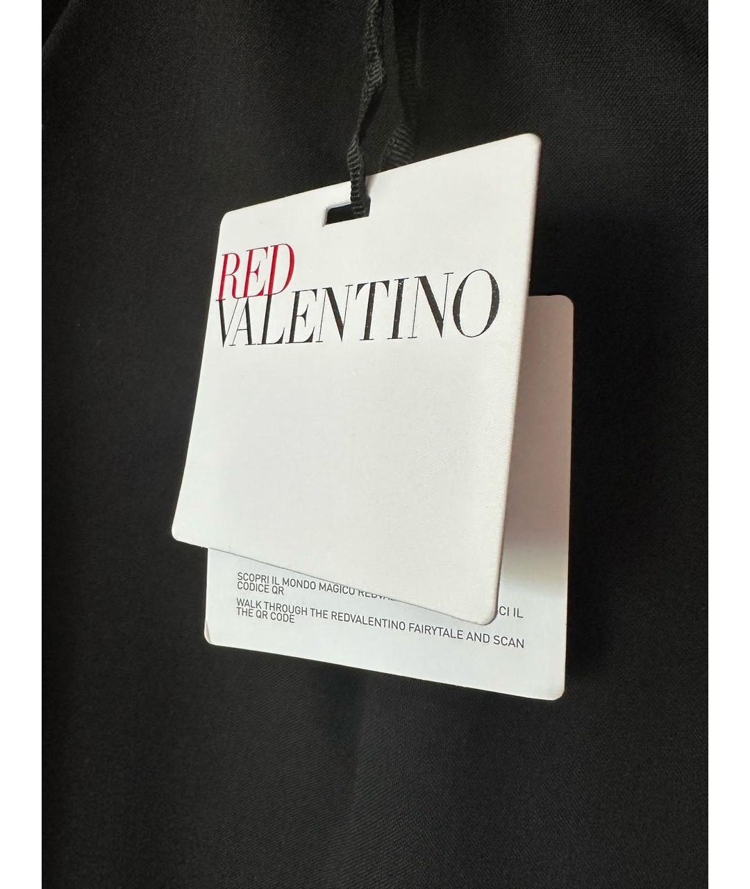 RED VALENTINO Черные шерстяные прямые брюки, фото 4