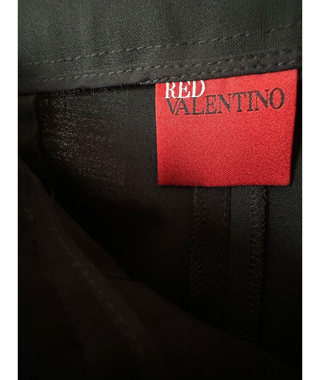 RED VALENTINO Черные шерстяные прямые брюки, фото 3