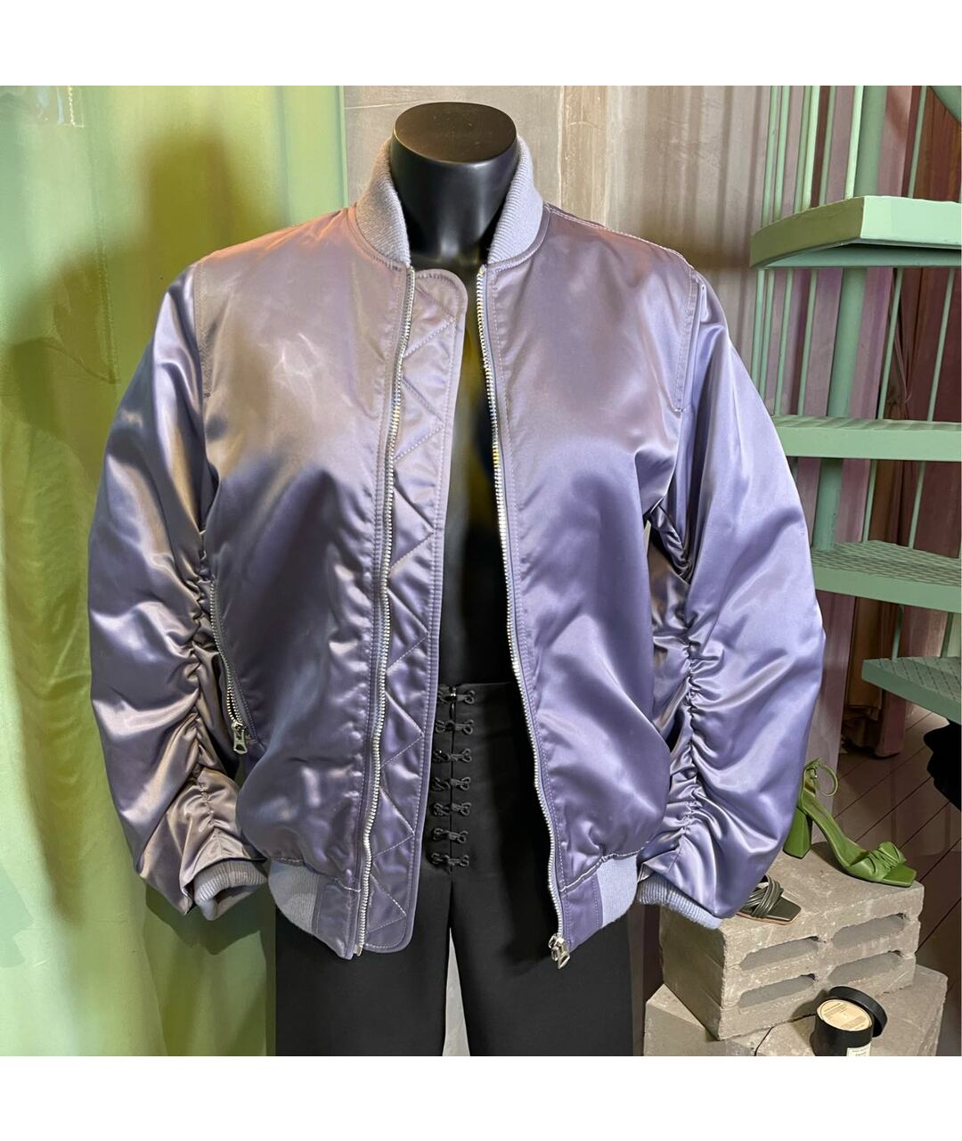 ACNE STUDIOS Фиолетовая синтетическая куртка, фото 4