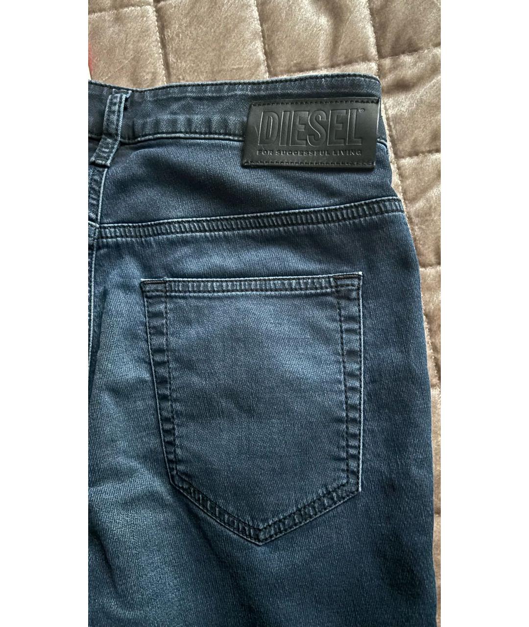 DIESEL Синие хлопко-лиоцелловые джинсы слим, фото 6