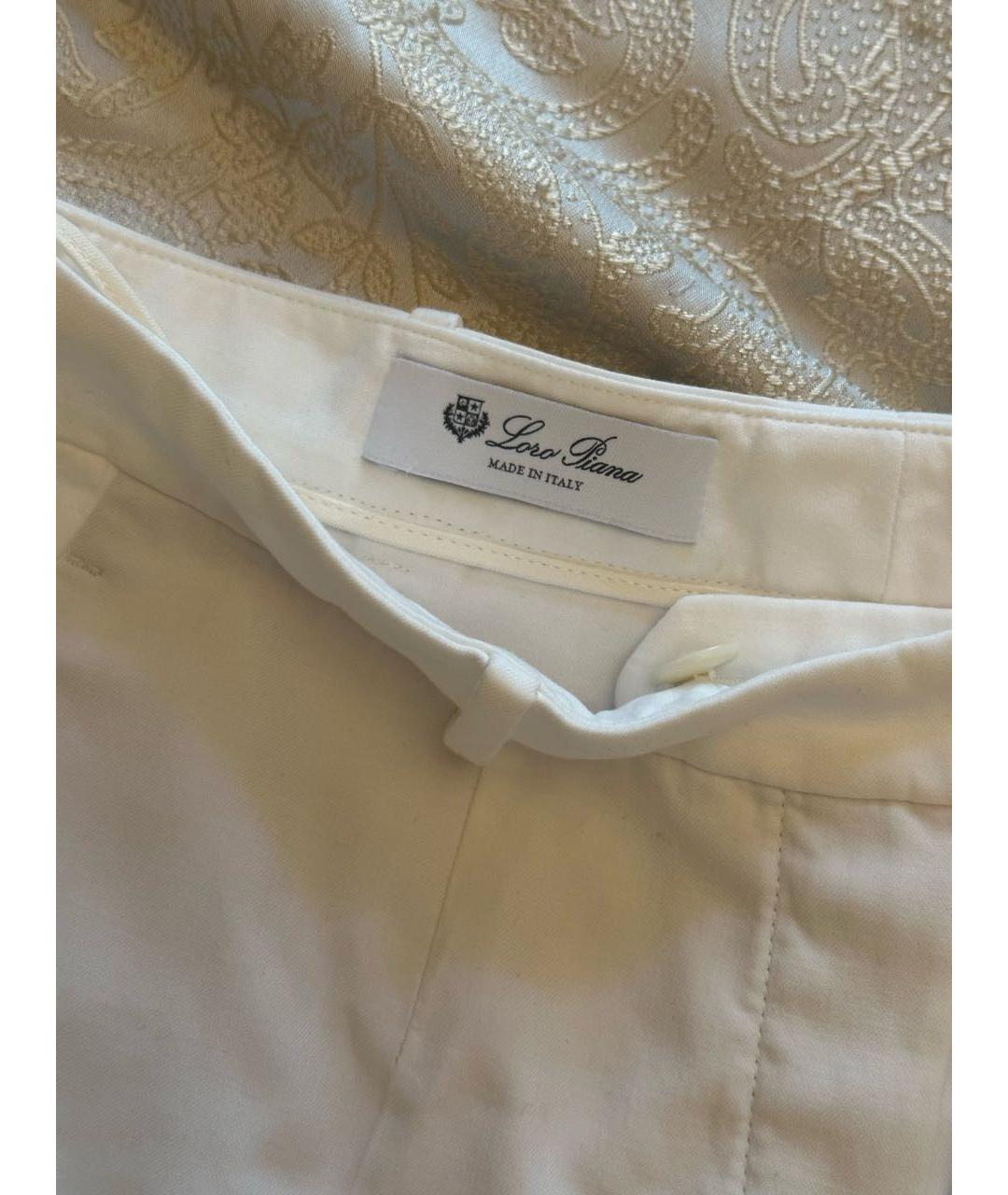 LORO PIANA Белые хлопковые шорты, фото 3
