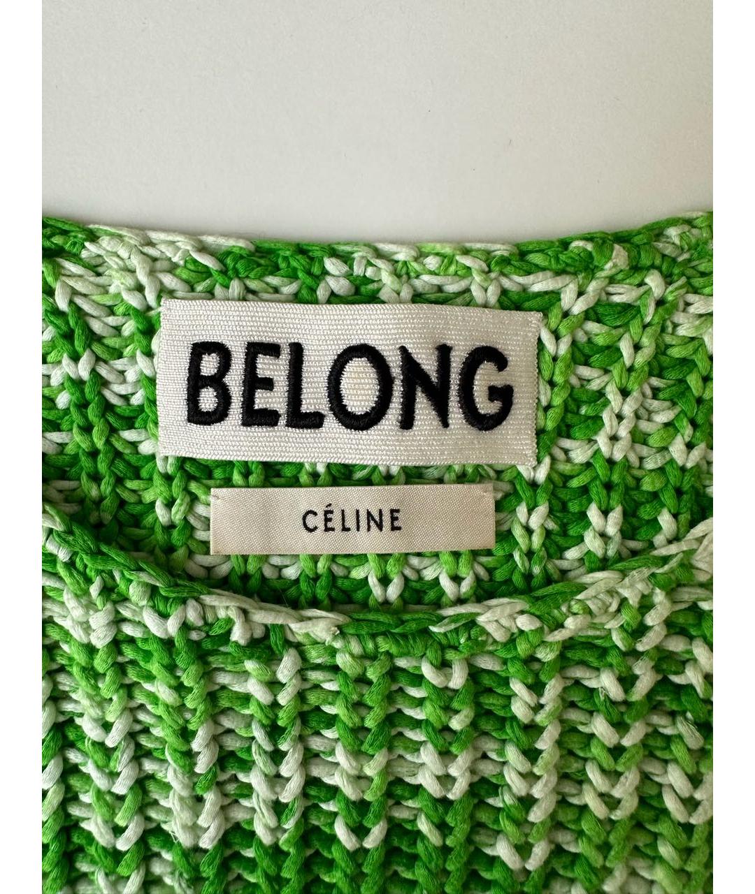 CELINE PRE-OWNED Зеленый хлопковый джемпер / свитер, фото 4