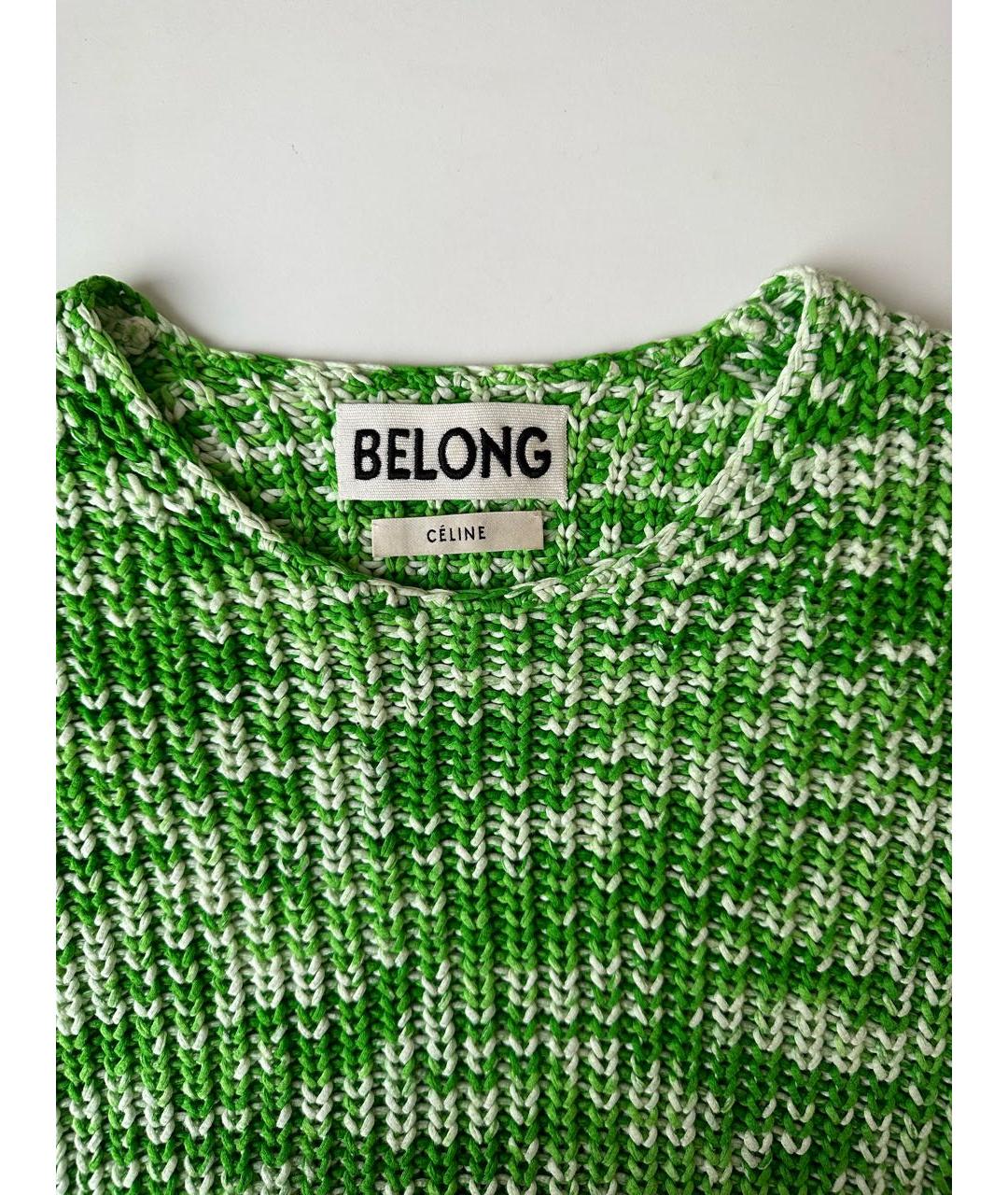 CELINE PRE-OWNED Зеленый хлопковый джемпер / свитер, фото 3
