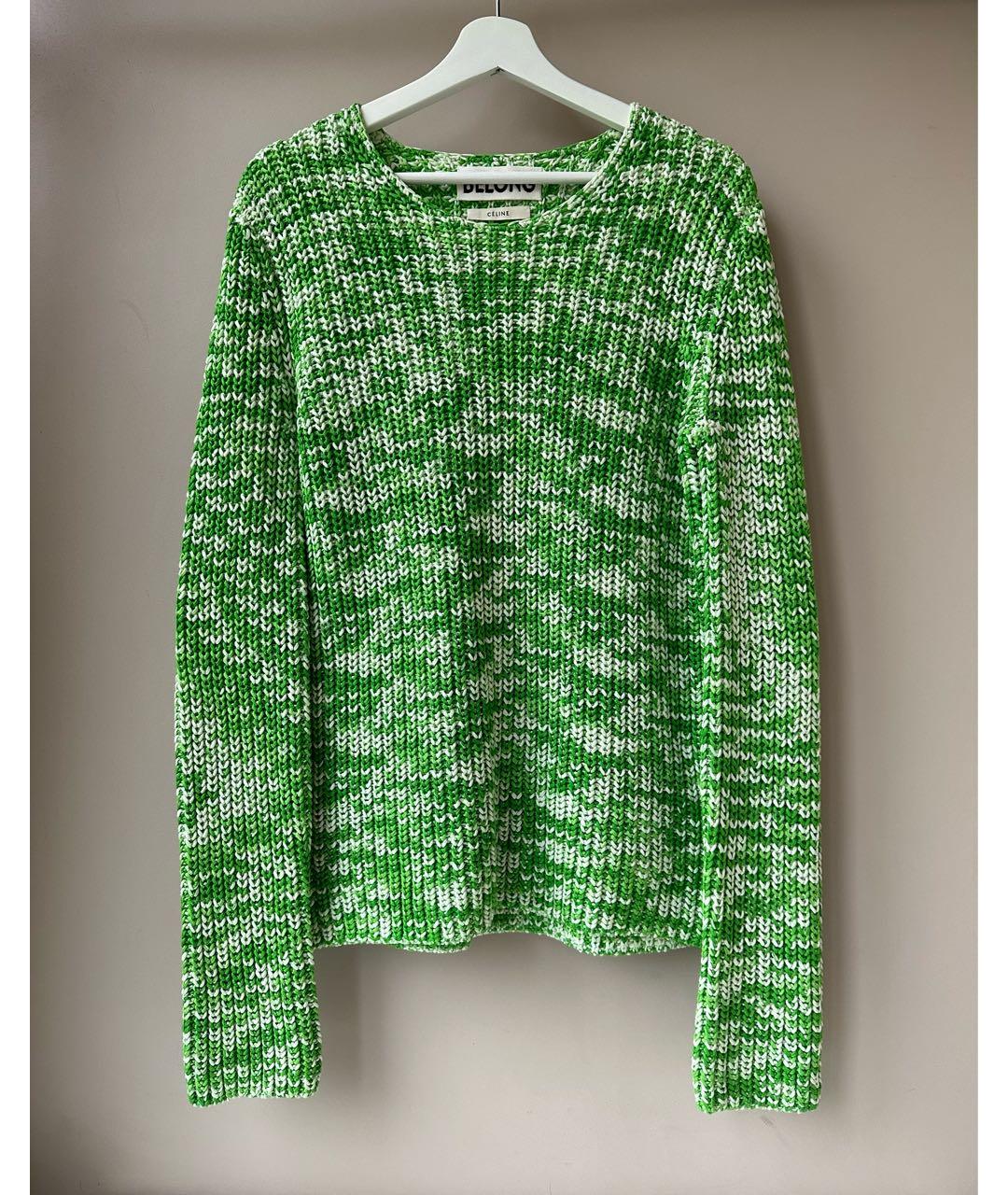 CELINE PRE-OWNED Зеленый хлопковый джемпер / свитер, фото 9