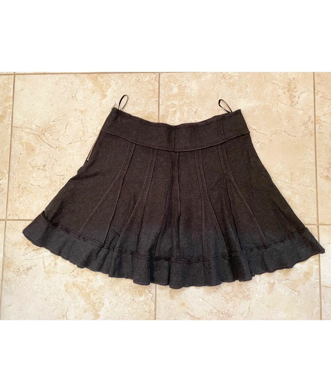 SONIA RYKIEL Антрацитовая шерстяная юбка мини, фото 5