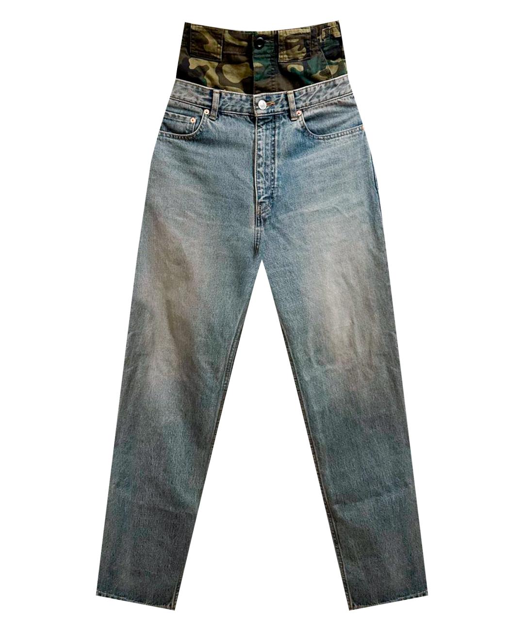 BALENCIAGA Синие хлопковые прямые джинсы, фото 1