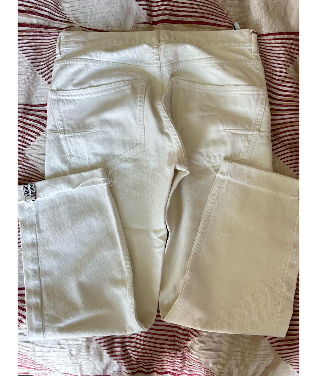 CHRISTIAN DIOR Белые хлопковые прямые джинсы, фото 6