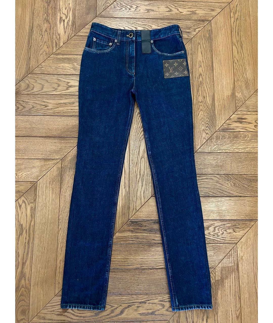 LOUIS VUITTON PRE-OWNED Синие хлопковые прямые джинсы, фото 7
