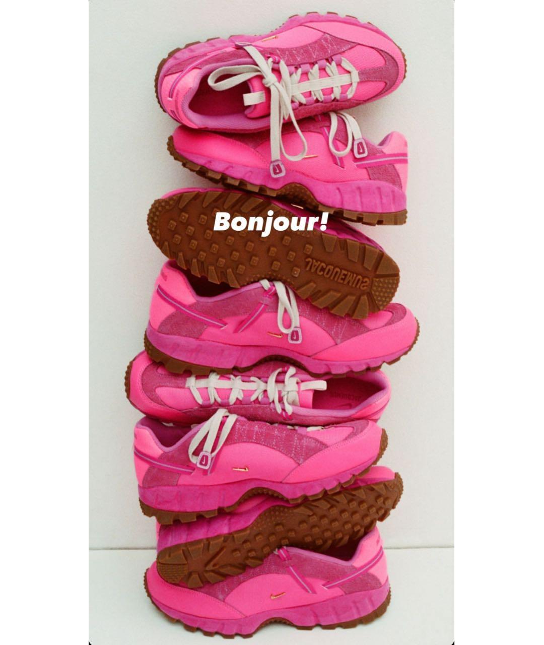 JACQUEMUS Розовые текстильные кроссовки, фото 8
