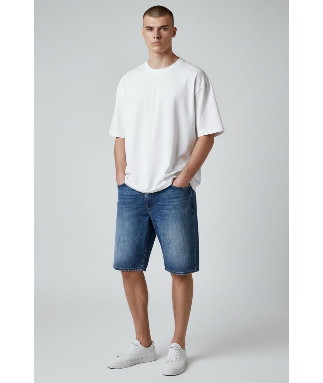 HUGO BOSS Синие хлопковые шорты, фото 8