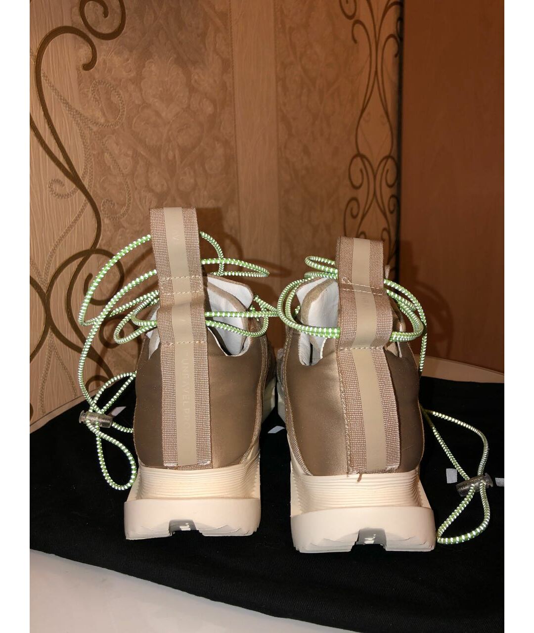 UNRAVEL PROJECT Бежевые кожаные кроссовки, фото 4