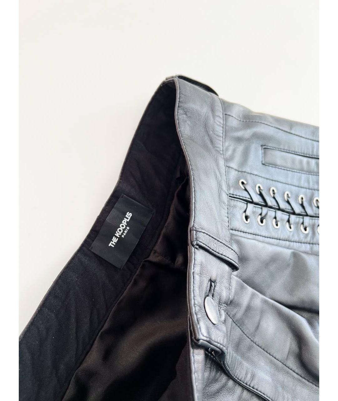 THE KOOPLES Черные кожаные шорты, фото 5