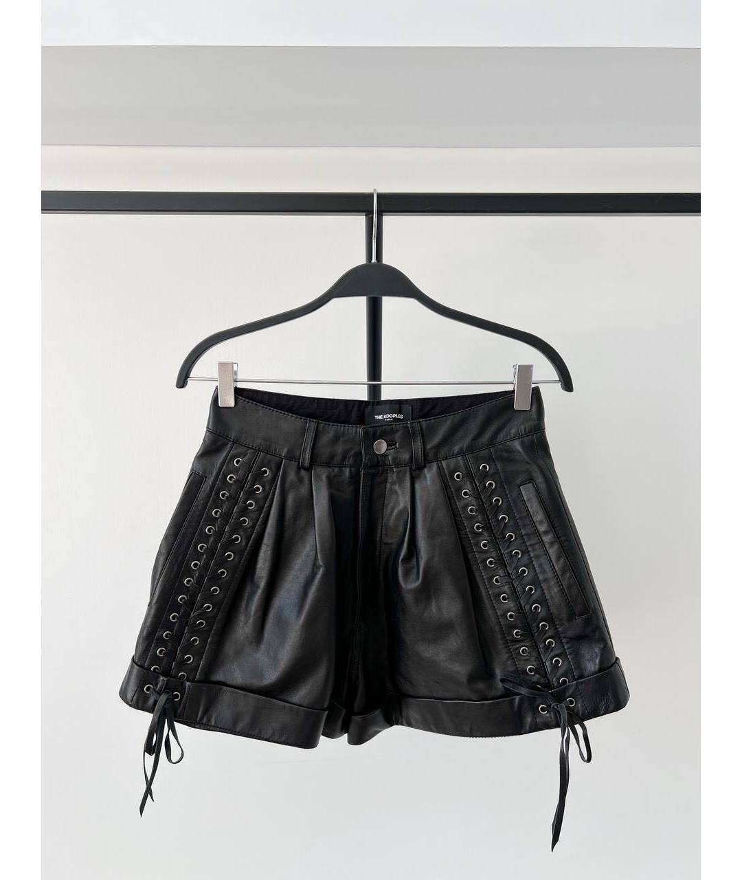 THE KOOPLES Черные кожаные шорты, фото 8