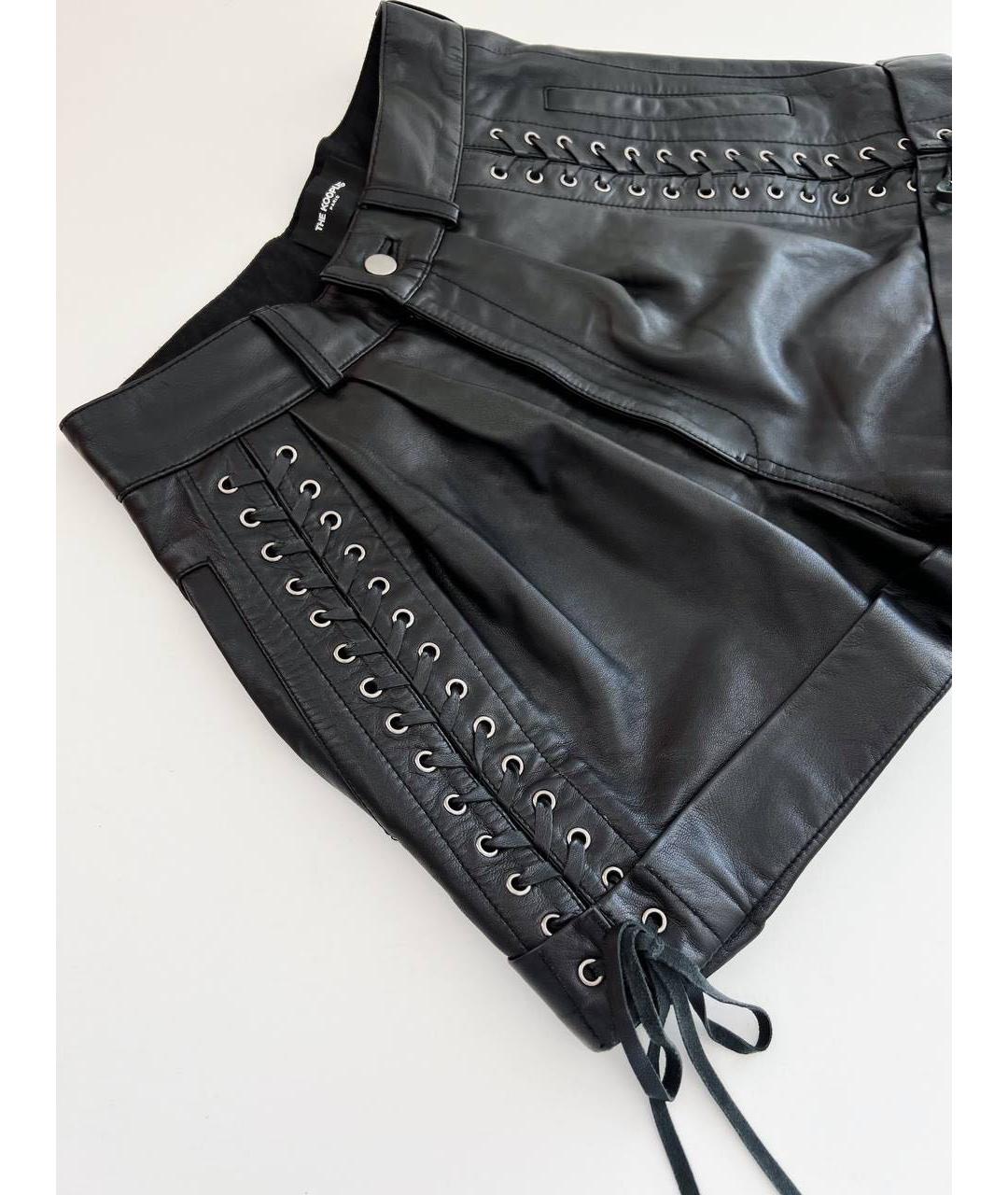 THE KOOPLES Черные кожаные шорты, фото 6