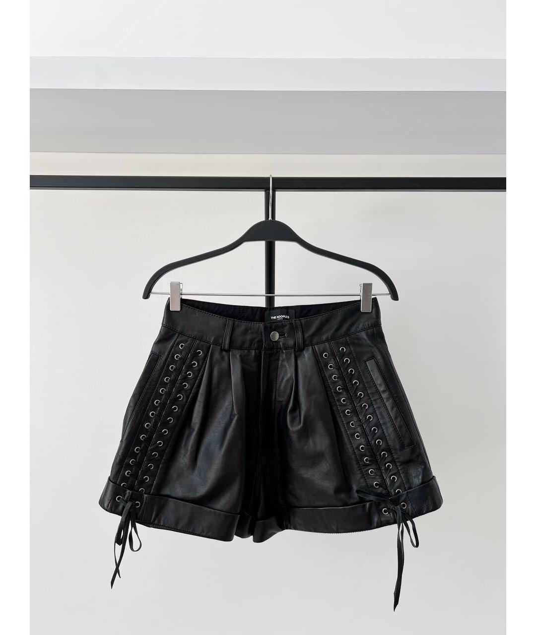 THE KOOPLES Черные кожаные шорты, фото 3