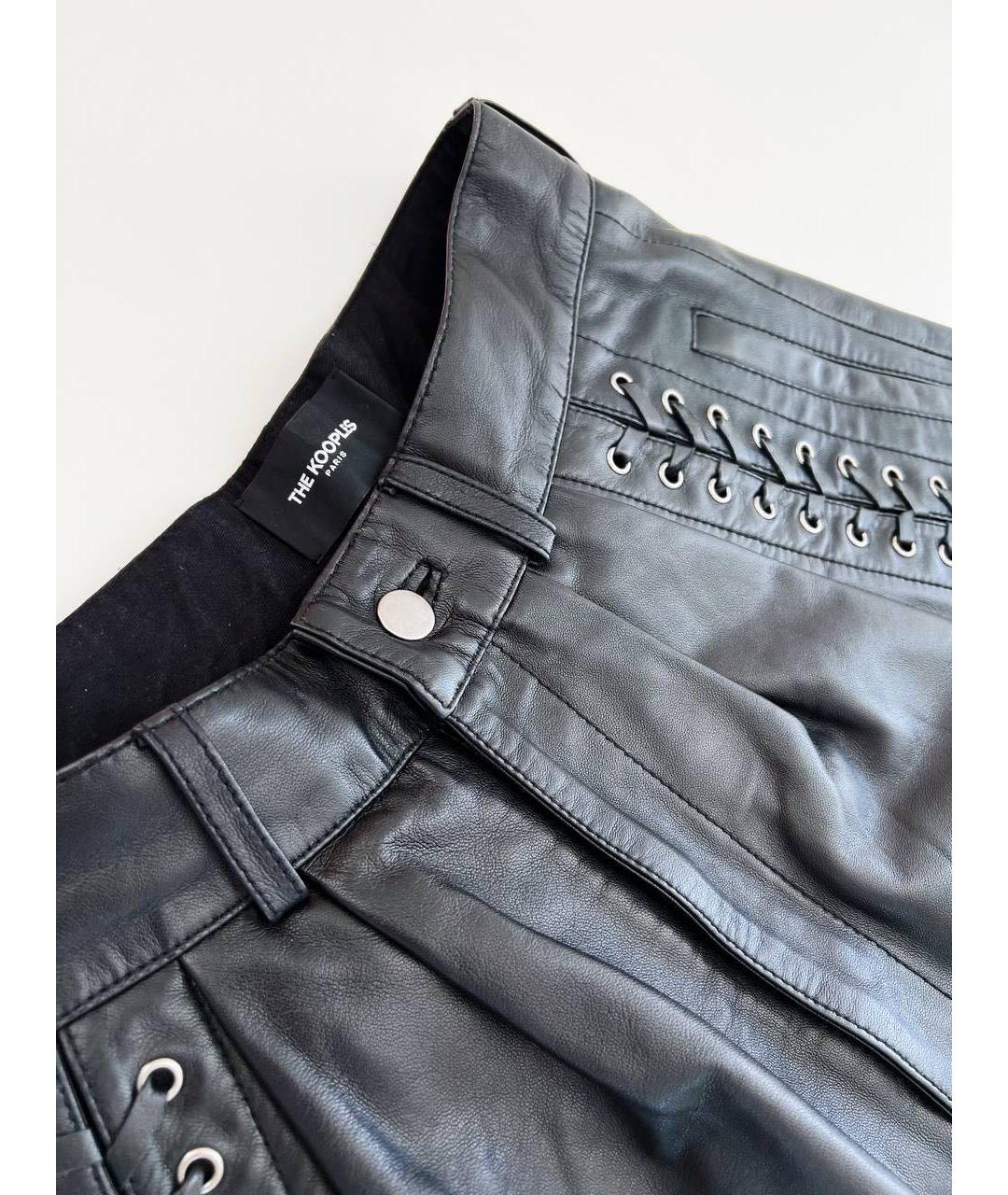THE KOOPLES Черные кожаные шорты, фото 7