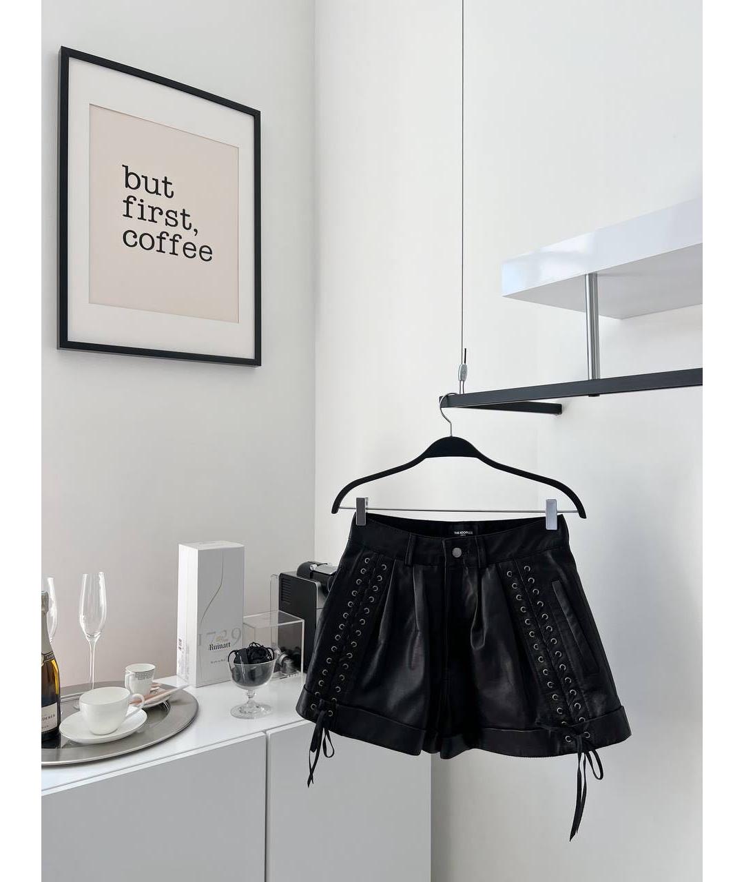 THE KOOPLES Черные кожаные шорты, фото 2