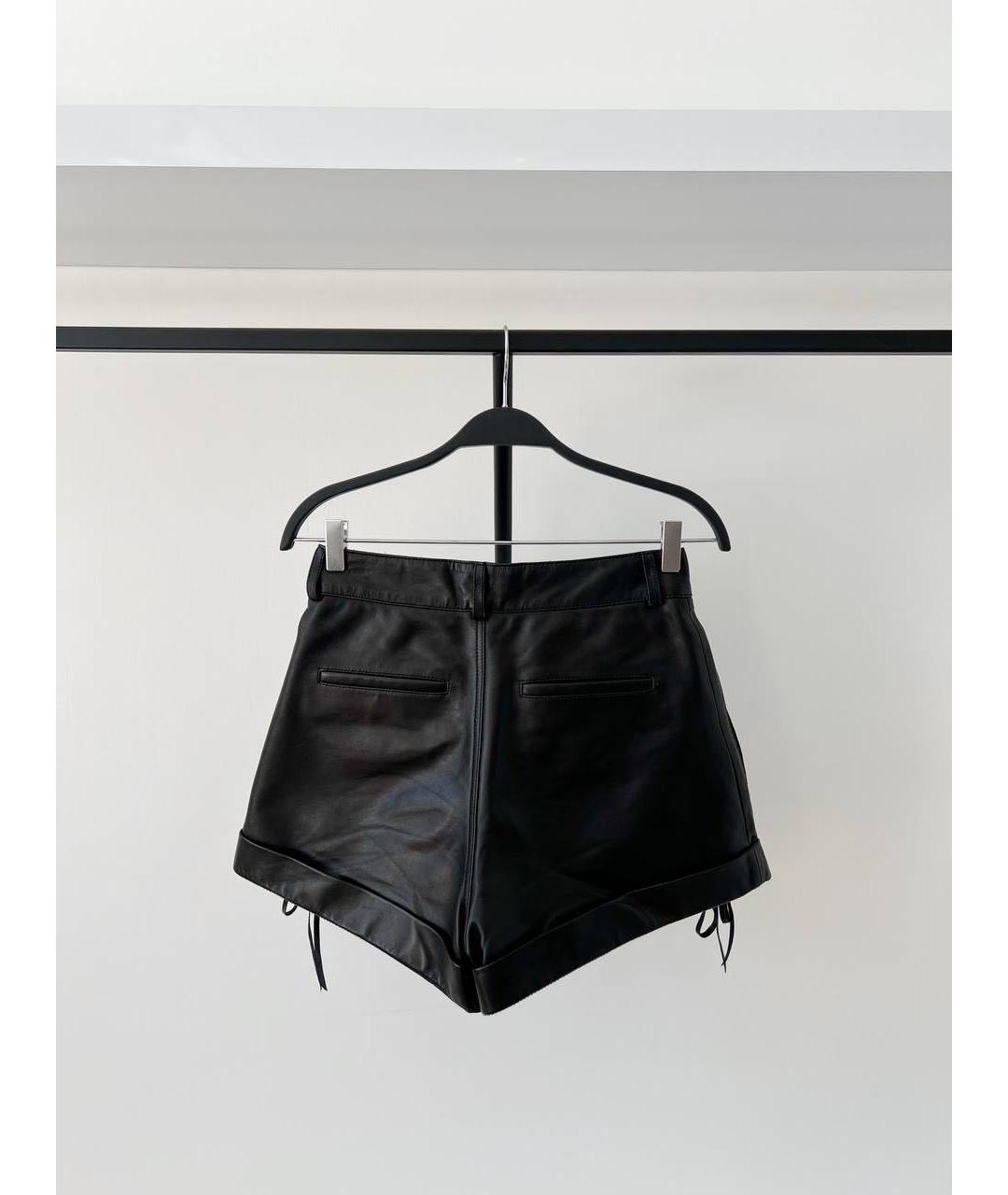 THE KOOPLES Черные кожаные шорты, фото 4