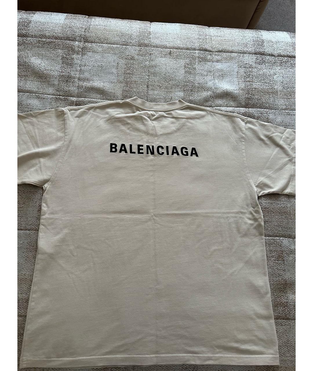 BALENCIAGA Бежевая хлопковая футболка, фото 3