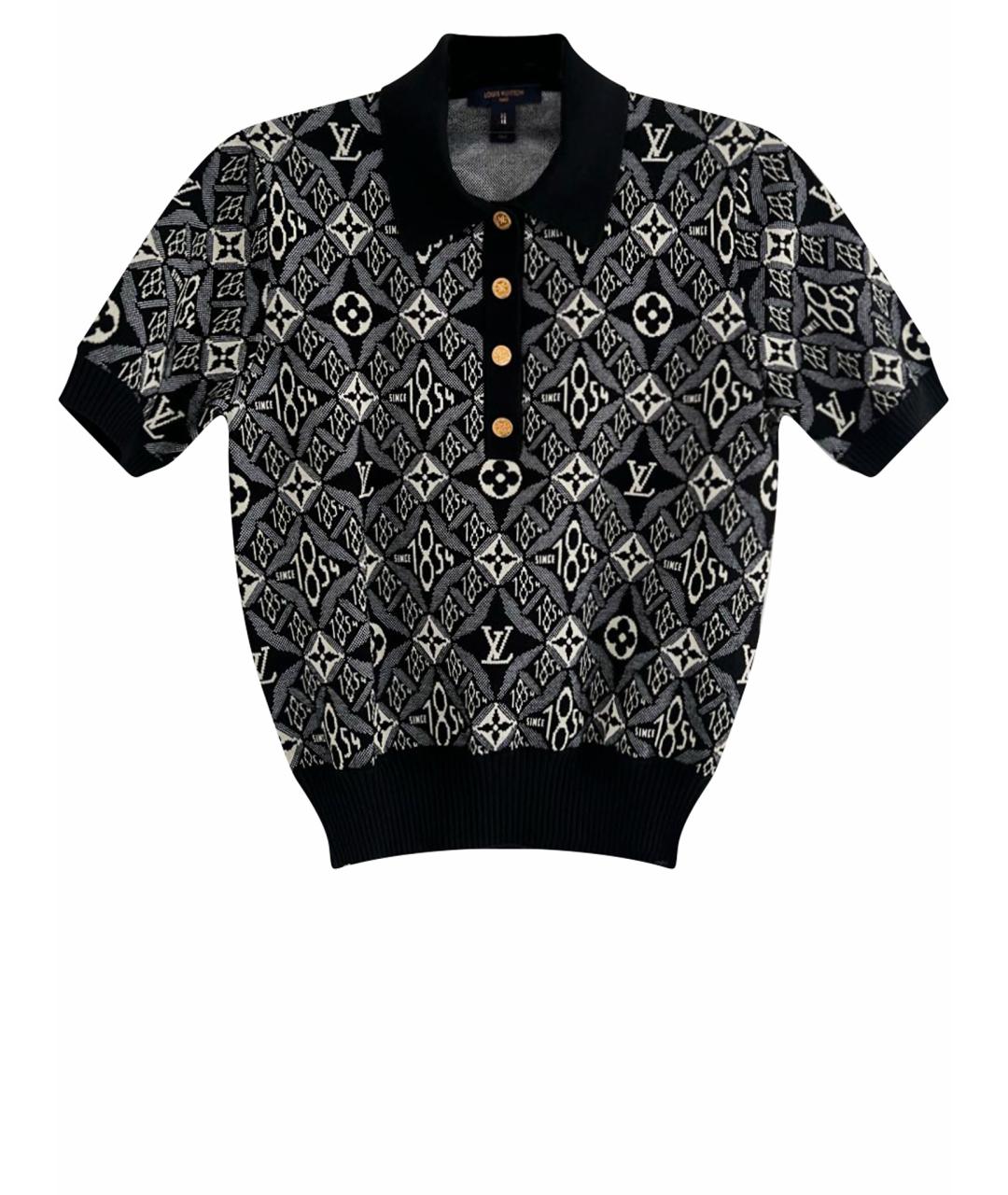 LOUIS VUITTON Черный хлопко-эластановый джемпер / свитер, фото 1
