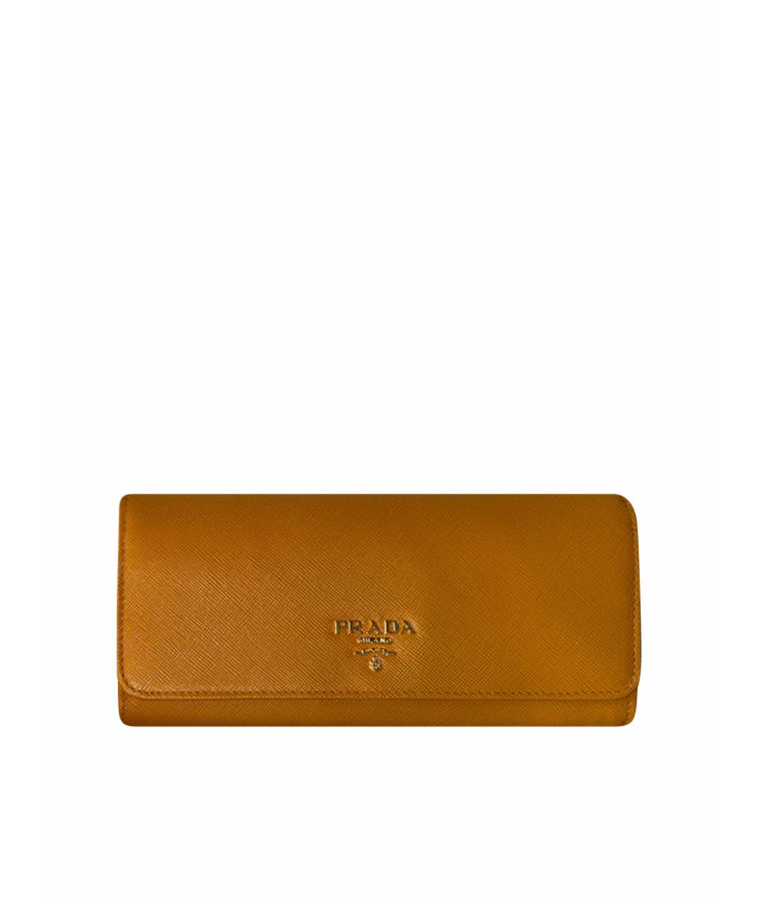 PRADA Оранжевый кожаный кошелек, фото 1