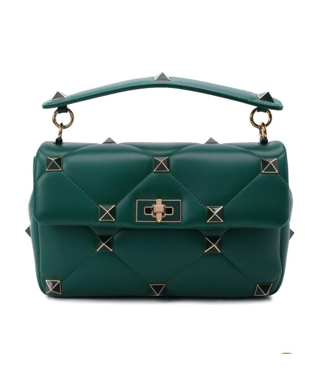 VALENTINO Зеленая кожаная сумка через плечо, фото 8