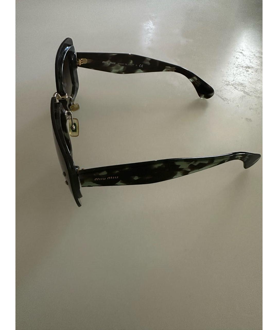 MIU MIU Коричневые пластиковые солнцезащитные очки, фото 2
